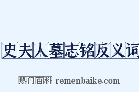 史夫人墓志铭反义词是什么意思的图片
